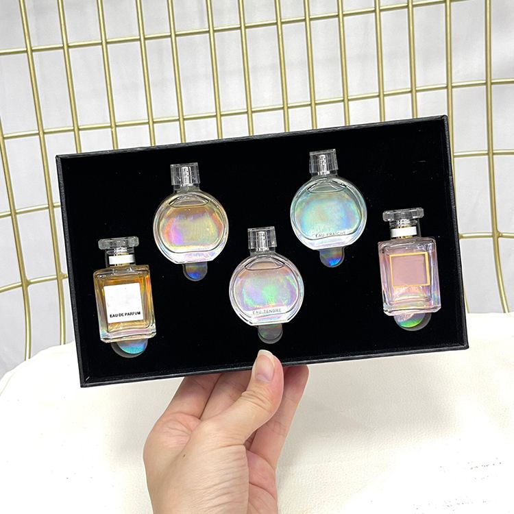 Brand Fragrance 5Pcs/Set Perfume Gift Box Set For 7.5Ml Frgarance Women's Spray Counter Version Top Quality Ral Cologne Fast Shipping