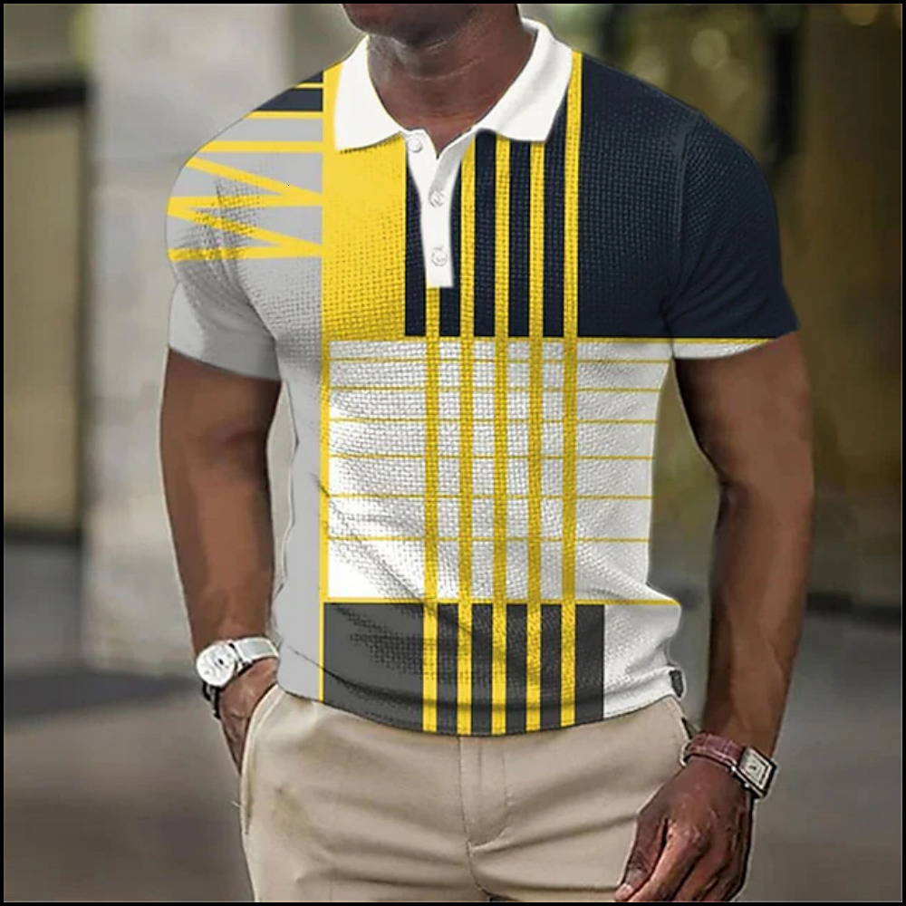 Mens Polos Man Polo Shirt Leisure Rags Printed Shirts Casual Short Sleeve Mesh Blouse Summer Clothing Oversized Tees Breathable 230609