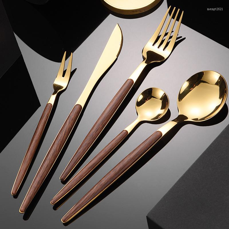 Dinnerware Sets Golden Imitation Walnut Portuguese Tableware 430 Stainless Steel Knife And Fork Spoon Western Steak CYT, Walnut knife-g
Dinnerware Sets Golden Imitation Walnut Portuguese Tableware 430 Stainless Steel Knife And Fork Spoon Western Steak CYT, Walnut knife-g