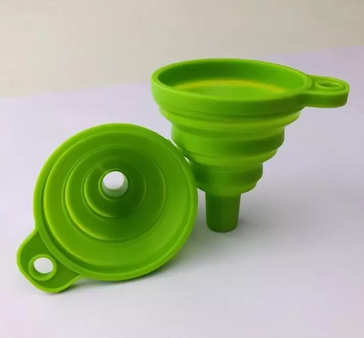 Silicone Foldable tools Funnel Mini Silicones Collapsible Style Folding Portable Funnels Be Hung Kitchen Tool JN10