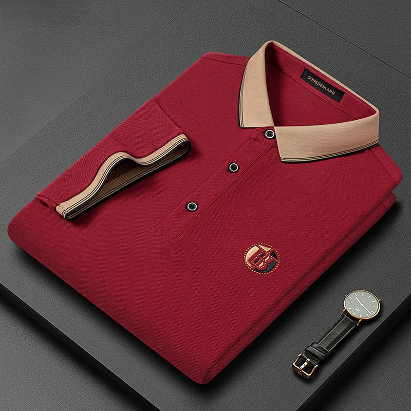 Mens Polos Korean Style Fashion Polo Tshirt Short Sleeves Embroidered Shirt 230609