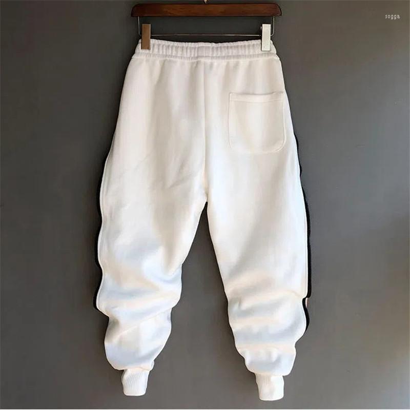 Men's Pants Hip Hop Streetwear Men Striped Patchwork Harem Korean Loose Fit Cuffed Jogger Sweatpants Trousers For Male