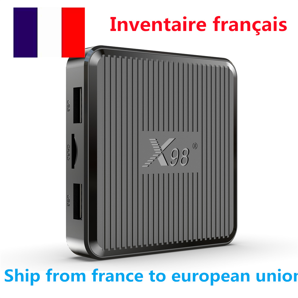 france has stock X98Q TV Box Android 11 OS 2.4G/5G Dual Band WIFI OTT Smart 2GB 16GB S905W2 Wifi Media Play 4K 100M LAN