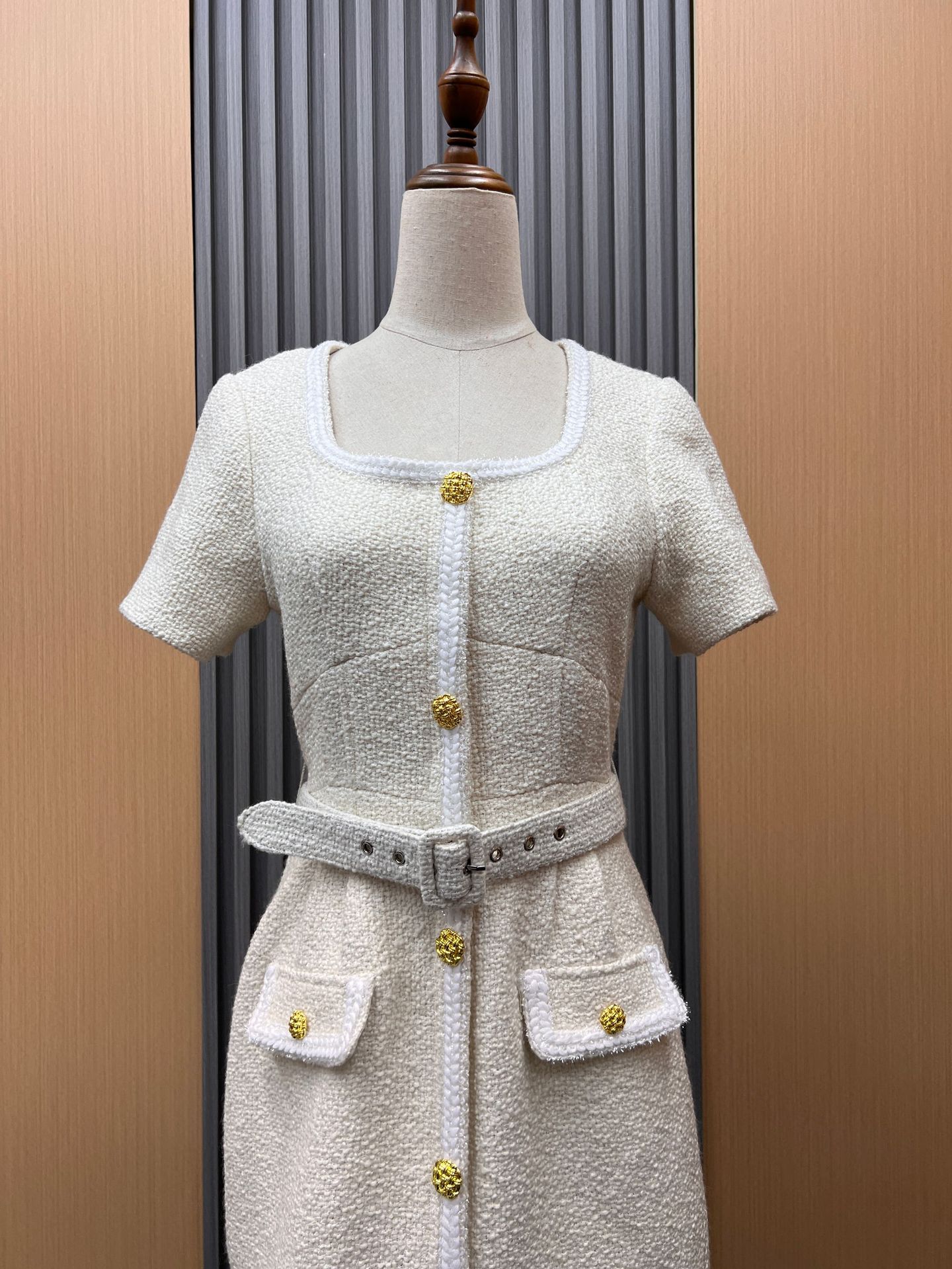 Casual Dresses S-elf-Portrait Black A-line Mini Dress Square Neck Shirt Dress for Women