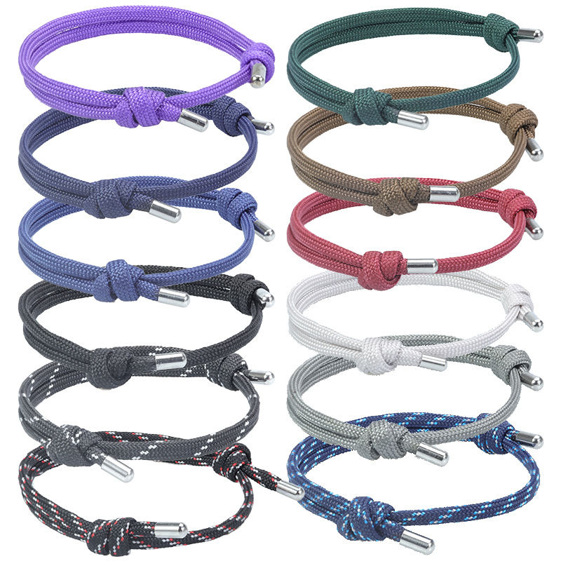 Sports Style Colorful Adjustable Paracord Bracelet for Men Women
