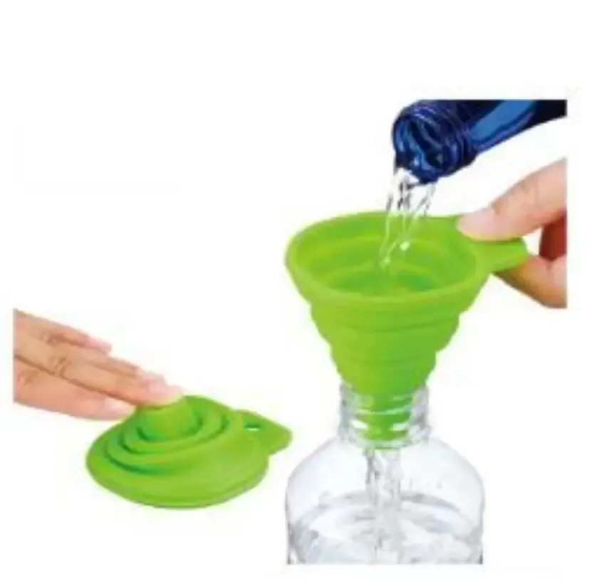 Silicone Foldable tools Funnel Mini Silicones Collapsible Style Folding Portable Funnels Be Hung Kitchen Tool JN10