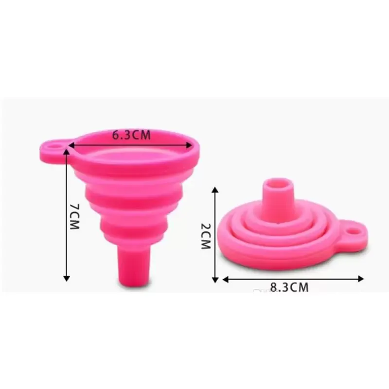 Silicone Foldable tools Funnel Mini Silicones Collapsible Style Folding Portable Funnels Be Hung Kitchen Tool JN10