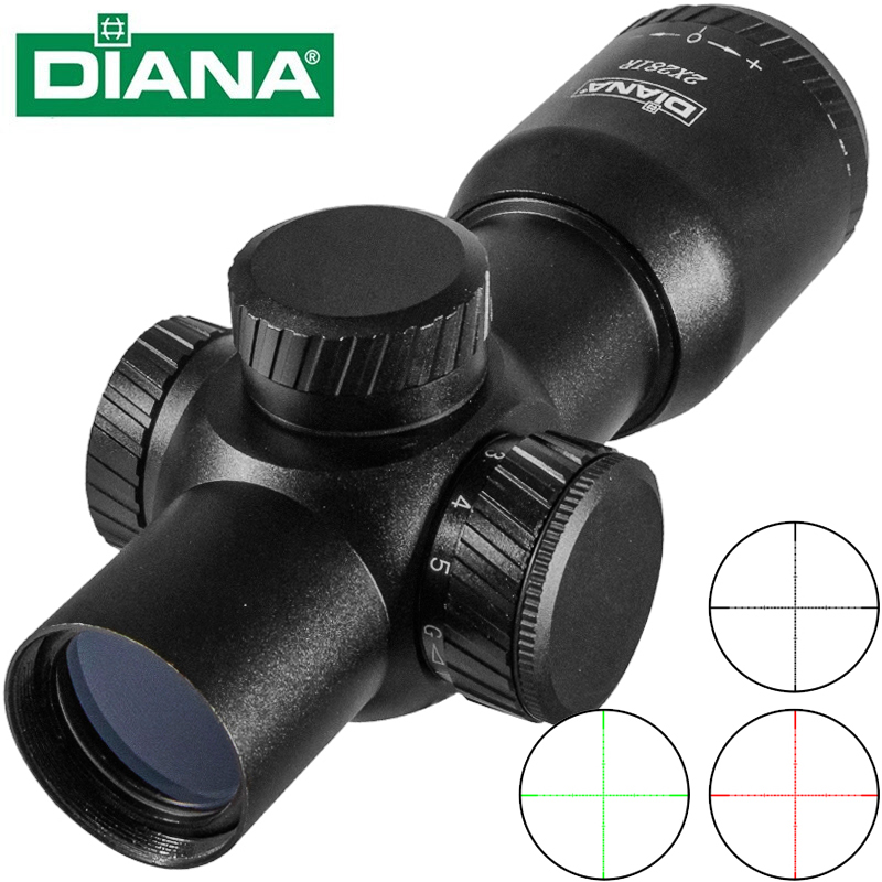 DIANA 2X28 Scope Tactical Rifle Scope Red Green Reticle Airsoft Riflescope Outdoor Sport Hunting Optics Shooting Glock Gun Sight
DIANA 2X28 Scope Tactical Rifle Scope Red Green Reticle Airsoft Riflescope Outdoor Sport Hunting Optics Shooting Glock Gun Sight