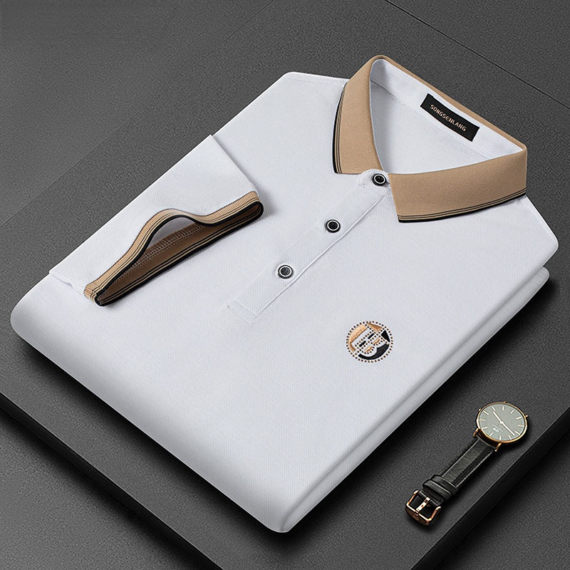 Mens Polos Korean Style Fashion Polo Tshirt Short Sleeves Embroidered Shirt 230609