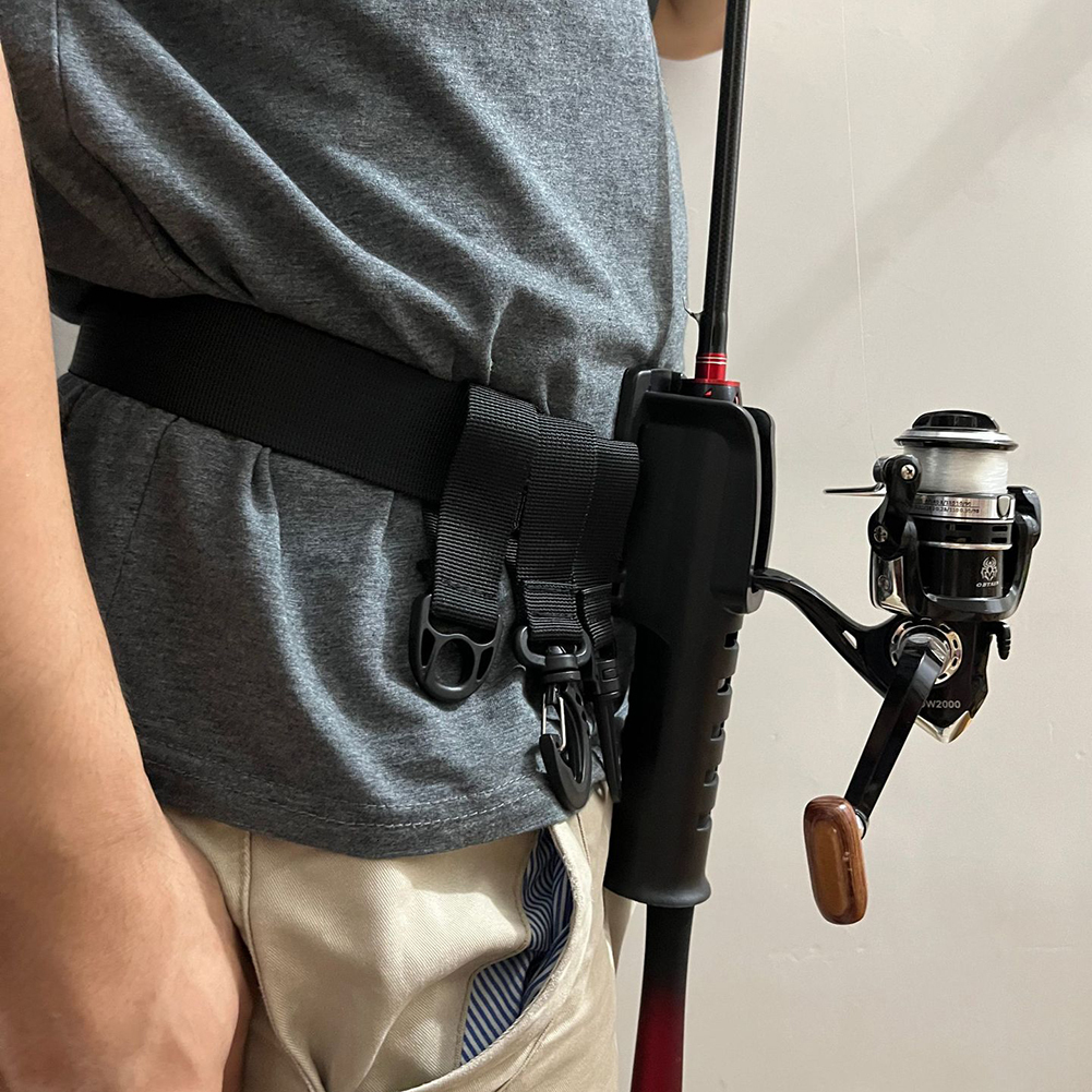 Fishing Hooks D Ring Hook Waist Belts Nylon Webbing Rod Holder Belt Multi function Tools Assist Tackle Sea Accessories 230609