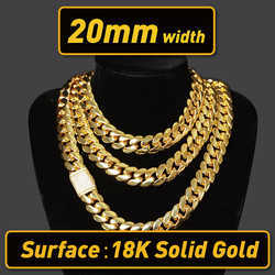 Wholesale Choker 18k Custom Cuban Link 24k Gold Cuban Miami Chain 20mm Miami Cuban