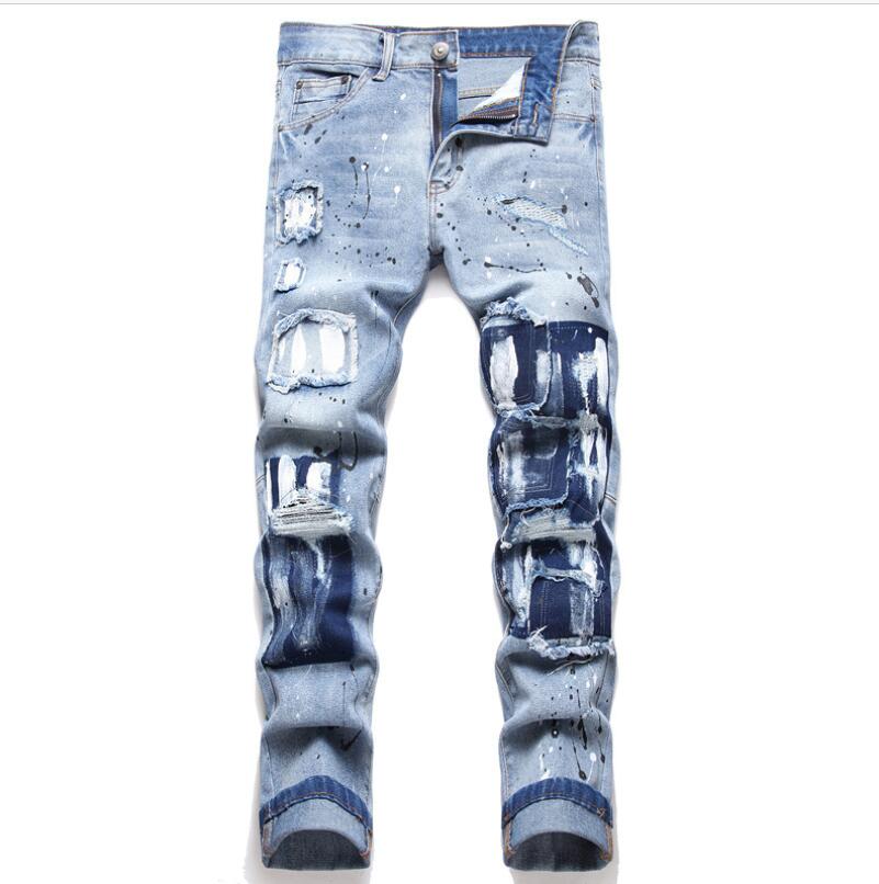 New Designer Mens Jeans Hip Hop Denim Jeans High Quality Straight Patchwork Jeans Fashion Brand Clothing Plus Size BP421, Blue
New Designer Mens Jeans Hip Hop Denim Jeans High Quality Straight Patchwork Jeans Fashion Brand Clothing Plus Size BP421, Blue