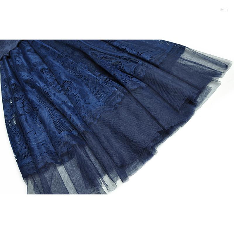 Casual Dresses QUALITY Est HIGH Fashion 2024 Fall Runway Dress Womens Lace Stitching Mesh With Long Sleeves Belt