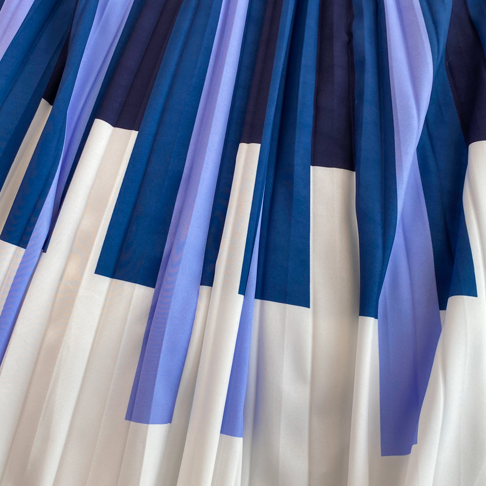 2023 Casual Dresses Autumn Knitted Patchwork Pleated One Piece Dress Women Long Sleeve Sweater Dress Office Lady Stripe Print Midi Vestidos