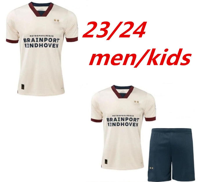 

23 24 Eindhoven Away Soccer Jerseys PSVS kids men kits 2023 2024 Hazard FABIO Silva Home men kids it football shirts and kids kits set TOP 999, White