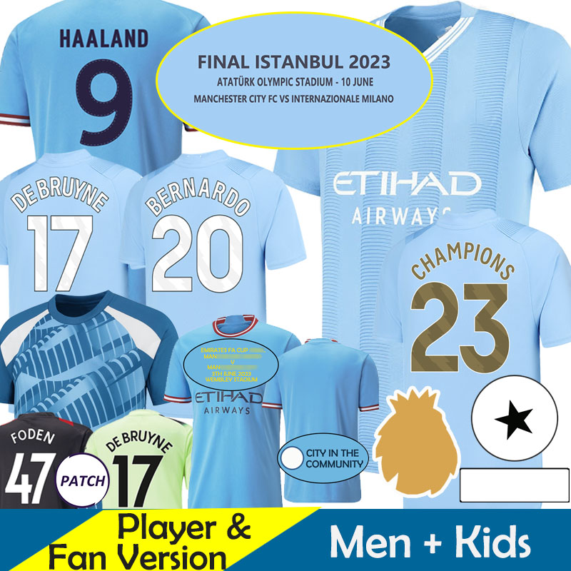 MaNS CiTIeS 23/24 ManCHestERs Soccer Jerseys Final Kids Kit HAALAND DE BRUYNE FODEN 2023 2024 Maillot 93 20 New Year Special Football Shirt Home Away 3rd 22/23 GREALISH, 23-24 home ucl patch
MaNS CiTIeS 23/24 ManCHestERs Soccer Jerseys Final Kids Kit HAALAND DE BRUYNE FODEN 2023 2024 Maillot 93 20 New Year Special Football Shirt Home Away 3rd 22/23 GREALISH, 23-24 home ucl patch