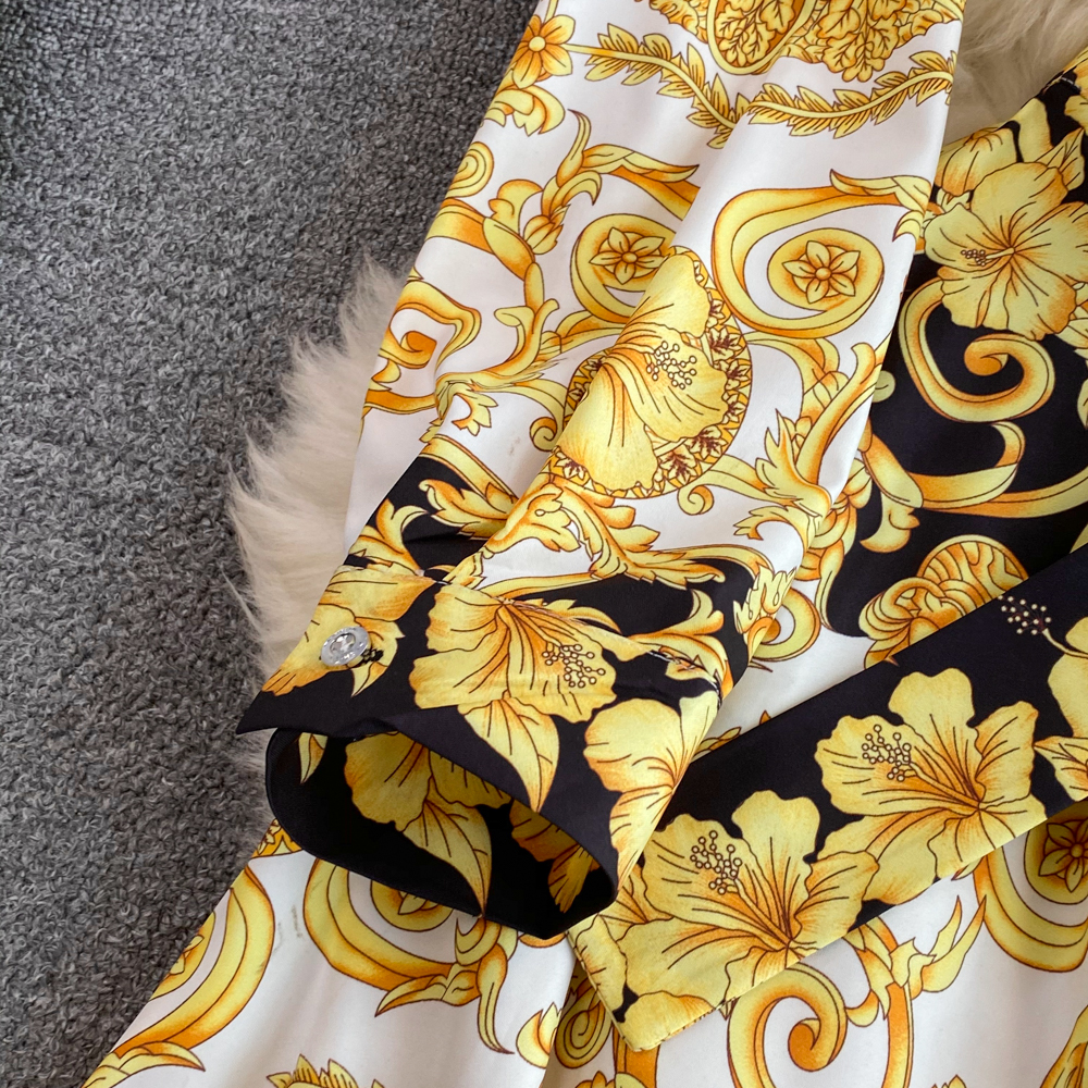 2023 Casual Dresses Spring Autumn Colorblock Irregular Shirt Dress Women's Turn Down Neck Long Sleeve Vintage Print Button Up Sashes Midi Dress