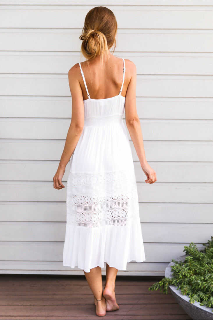 Casual Dresses 2019 Womens Summer Boho Maxi Dress Evening Party Holiday Beach Lace Dresses Sundress Lot Z0612