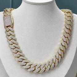 Flawless d Vvs Moissanite k 18mm Iced Cuban Chain Sier
