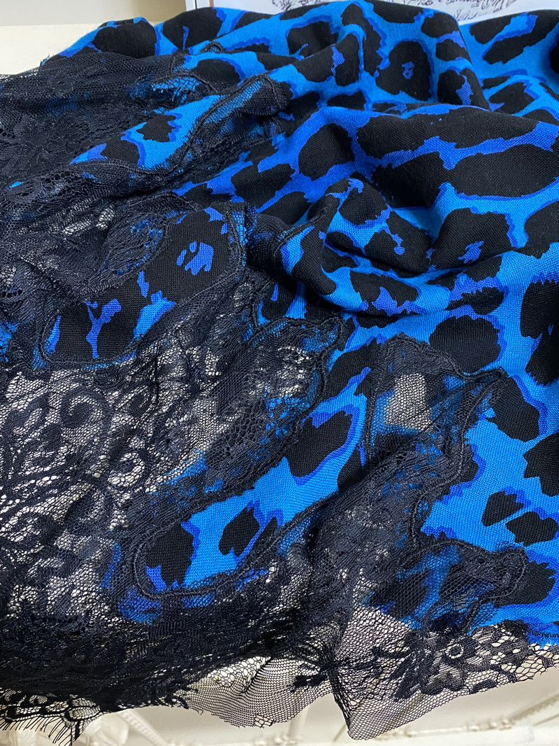 women's long scarf scarves lace cashmere material Patchwork print Leopard grain big size 210cm - 70cm