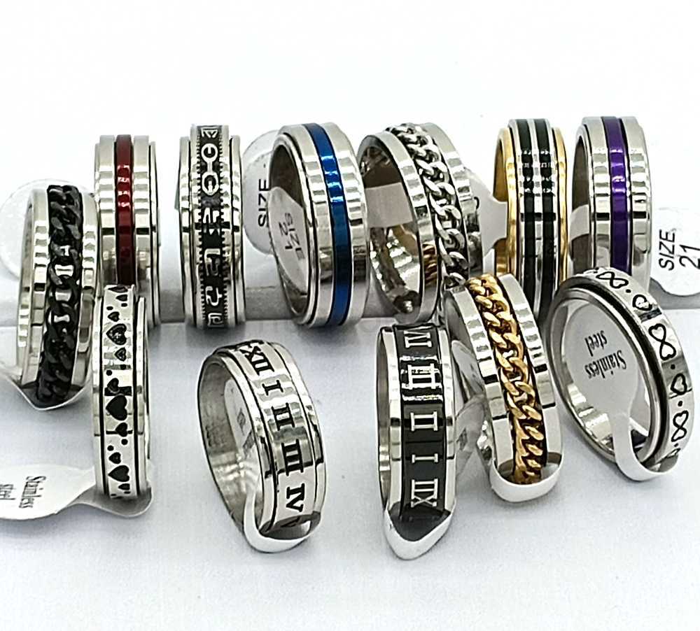 Band Rings 30pcs/lot Design Mix Spinner Ring Rotate Stainless Steel Men Fashion Spin Ring Male Female Punk Jewelry Party Gift Wholesale lots J230612
Band Rings 30pcs/lot Design Mix Spinner Ring Rotate Stainless Steel Men Fashion Spin Ring Male Female Punk Jewelry Party Gift Wholesale lots J230612
