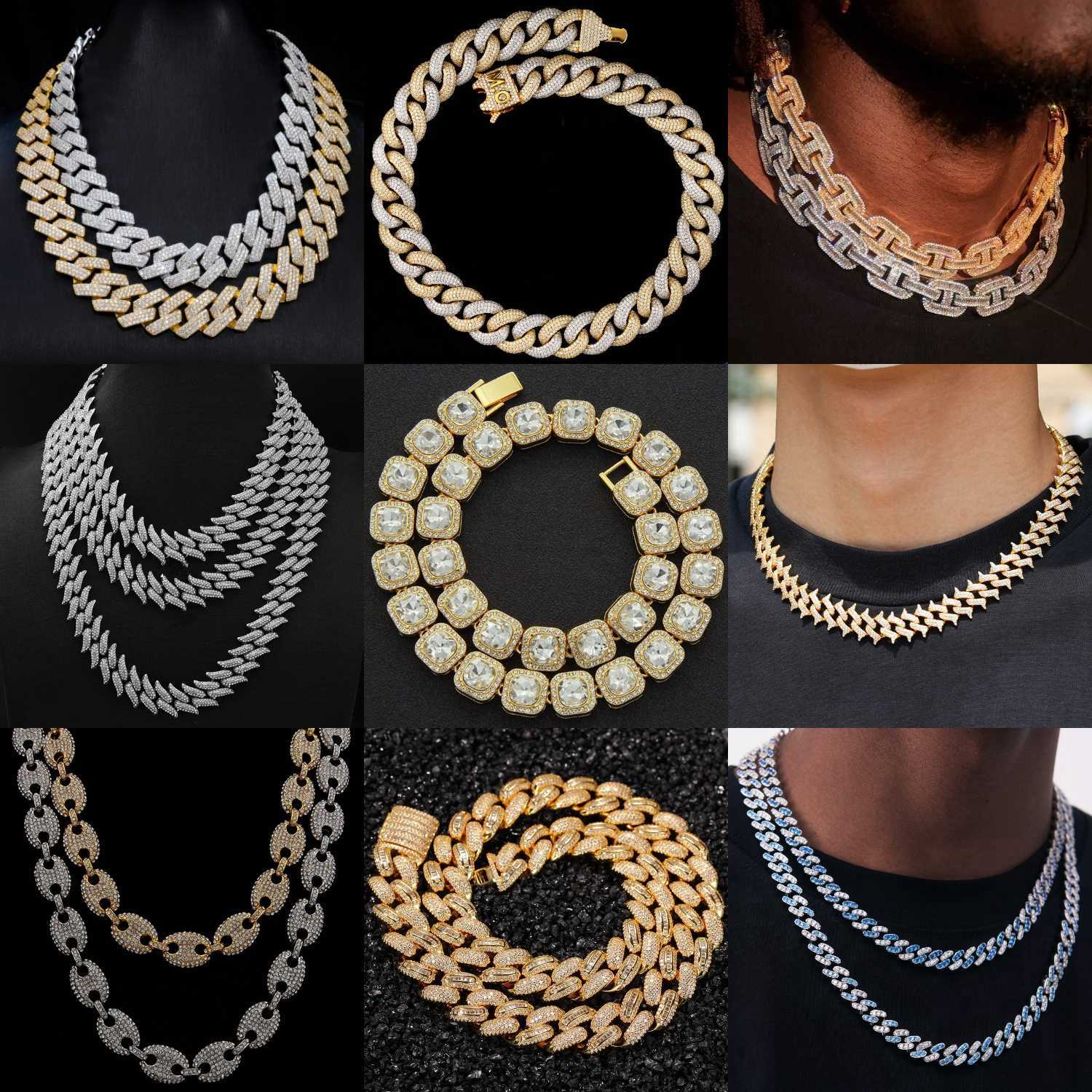 Precious Cuban chains Hot Sale Men's Hip Hop Jewelry Sterling Sier Gold Plated Iced Out Moissanite Dia Cuban Link Chain Bracelet Free door-to-doo