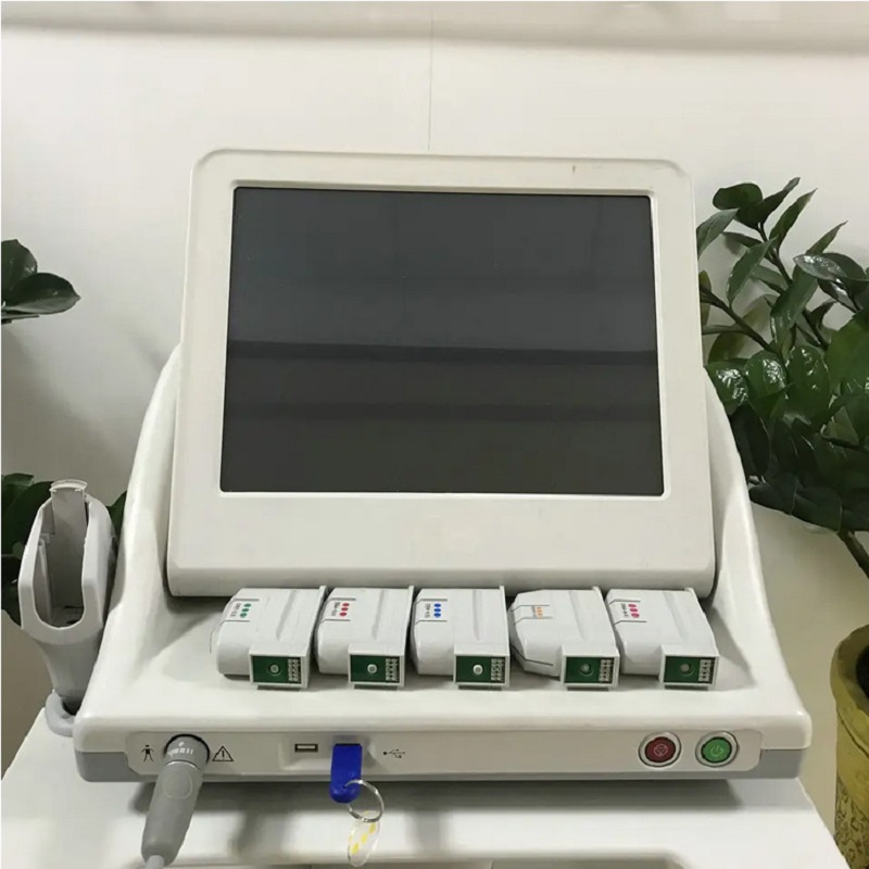 HIFU Machine for Face Lifting & Skin Tightening, Non-Invasive Ultrasound Treatment with 3/5 Cartridges, Reduces Wrinkles & Improves Elasticity