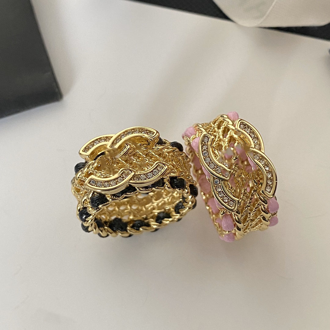 Never Fade Brand Letter Band Ring Gold Plated Crystal Brass Copper Open Rings Fashion Designer Men Women Couples Wedding Jewelry Gifts