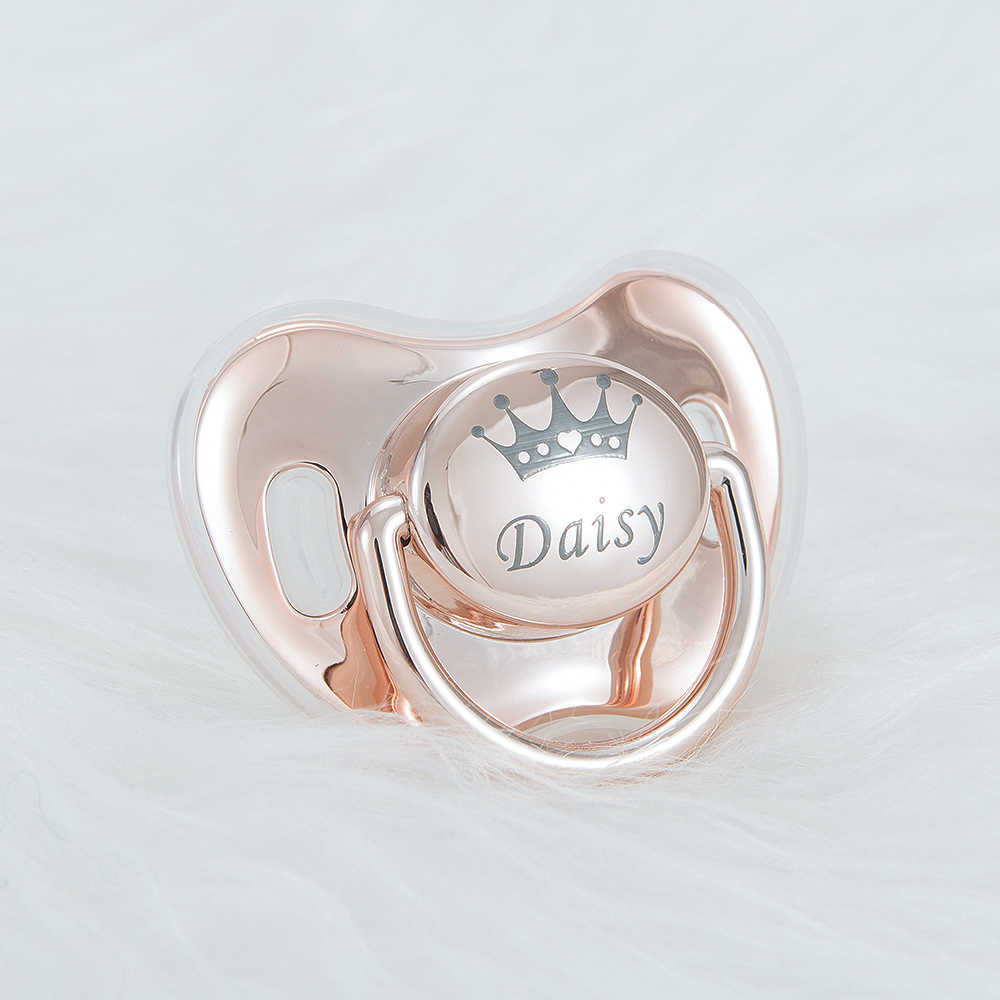 Pacifiers# MIYOCAR customizes any name photo unique color golden rose red booster dummy BPA free suitable for newborn bathing G220612