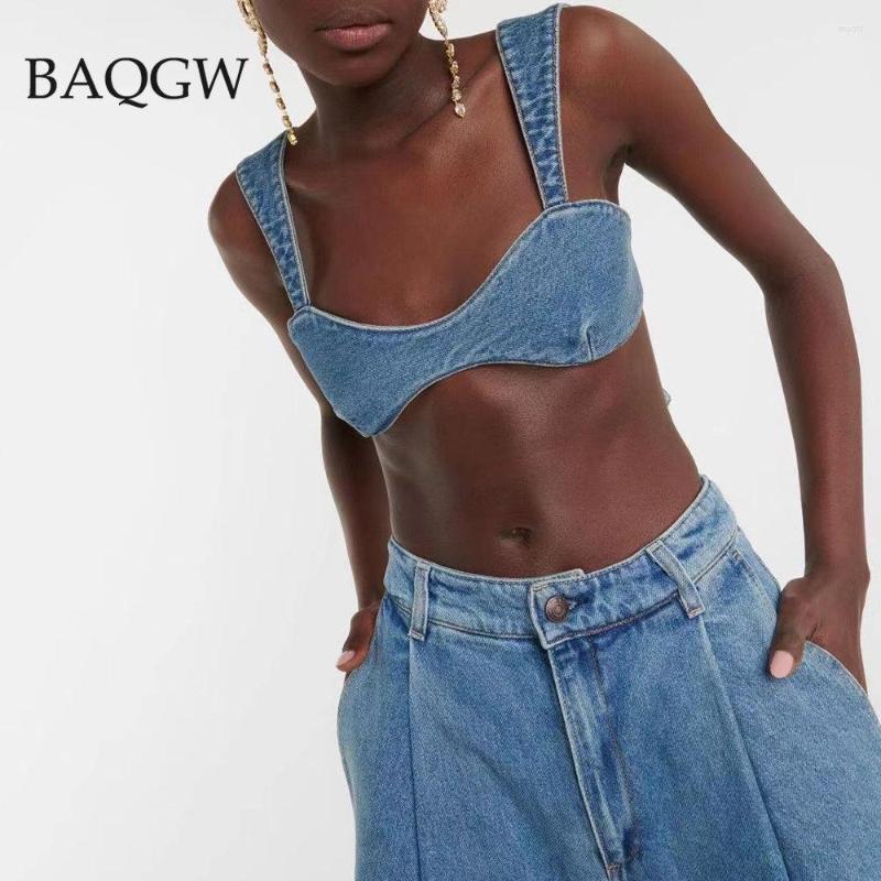 Women' Tanks Design Blue Washed Denim Lace-up Bra Top Spring And Summer Sleeveless Fashion Sexy Cropped Bikini Y2k Camisole
Women' Tanks Design Blue Washed Denim Lace-up Bra Top Spring And Summer Sleeveless Fashion Sexy Cropped Bikini Y2k Camisole