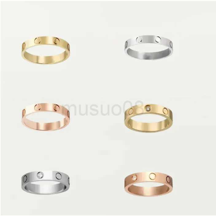 Band Rings High quality Designer Love Screw Ring Men's and women's ring classic luxury titanium steel alloy material never fade non allergic - 4/5/6mm J230612