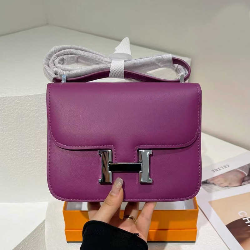 12A Designer Luxury Top purses Genuine leather H-button for womens style small square feeling one shoulder crossbody versatile flight attendant tofu Bag trendy AXCI