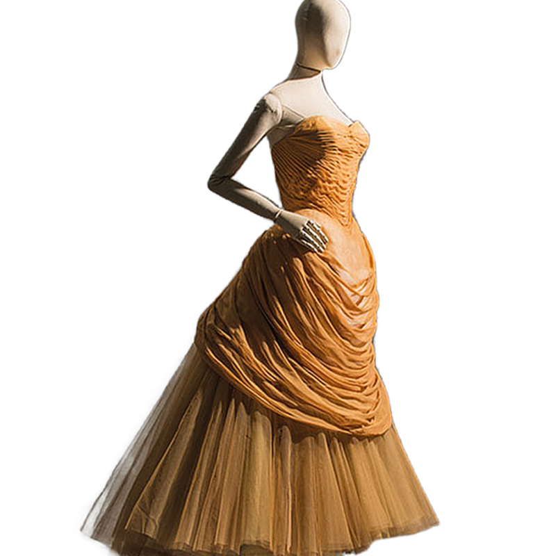 Vintage Gold A Line Wedding Dresses Floor Length Ruched Drapped Tulle Bridal Gowns Sweetheart Sleeveless Victorian Bustle Women Wear 2023