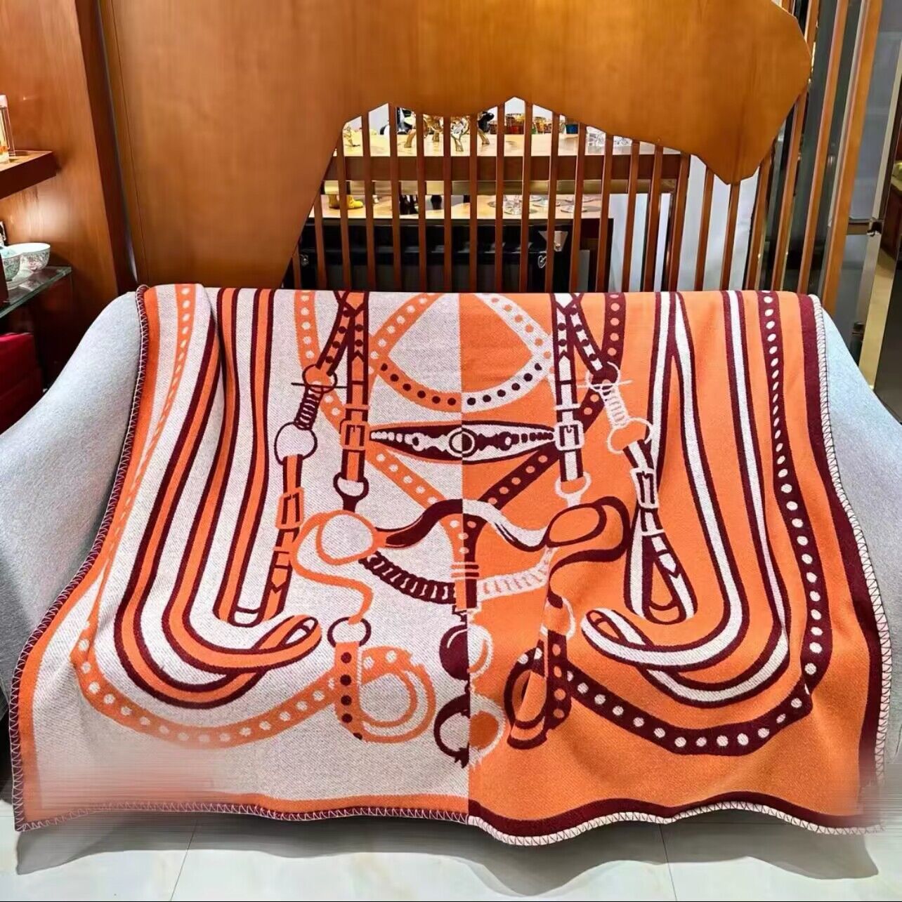 Designer Luxury Blankets Real Wool Cashmere thicken 3 colors large size 150*200cm Signage Blanket classic rope pattern for Indoor outdoor car travel and gift