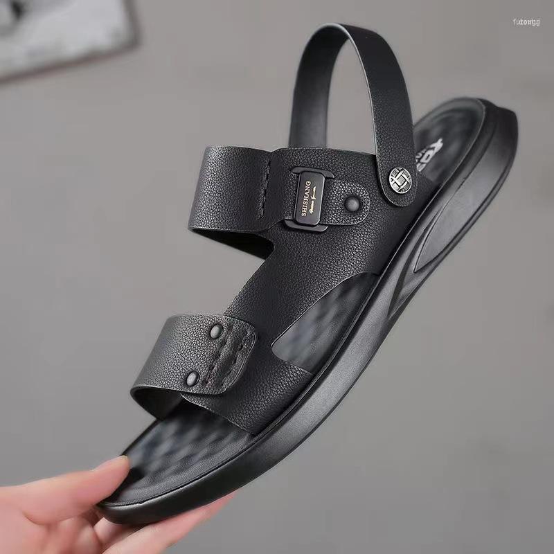 Sandals Trend Summer Soft Sole Men Genuine Leather Comfortable Casual Sports Beach Shoes Two-wear Non-slip Open Toe, Black
Sandals Trend Summer Soft Sole Men Genuine Leather Comfortable Casual Sports Beach Shoes Two-wear Non-slip Open Toe, Black