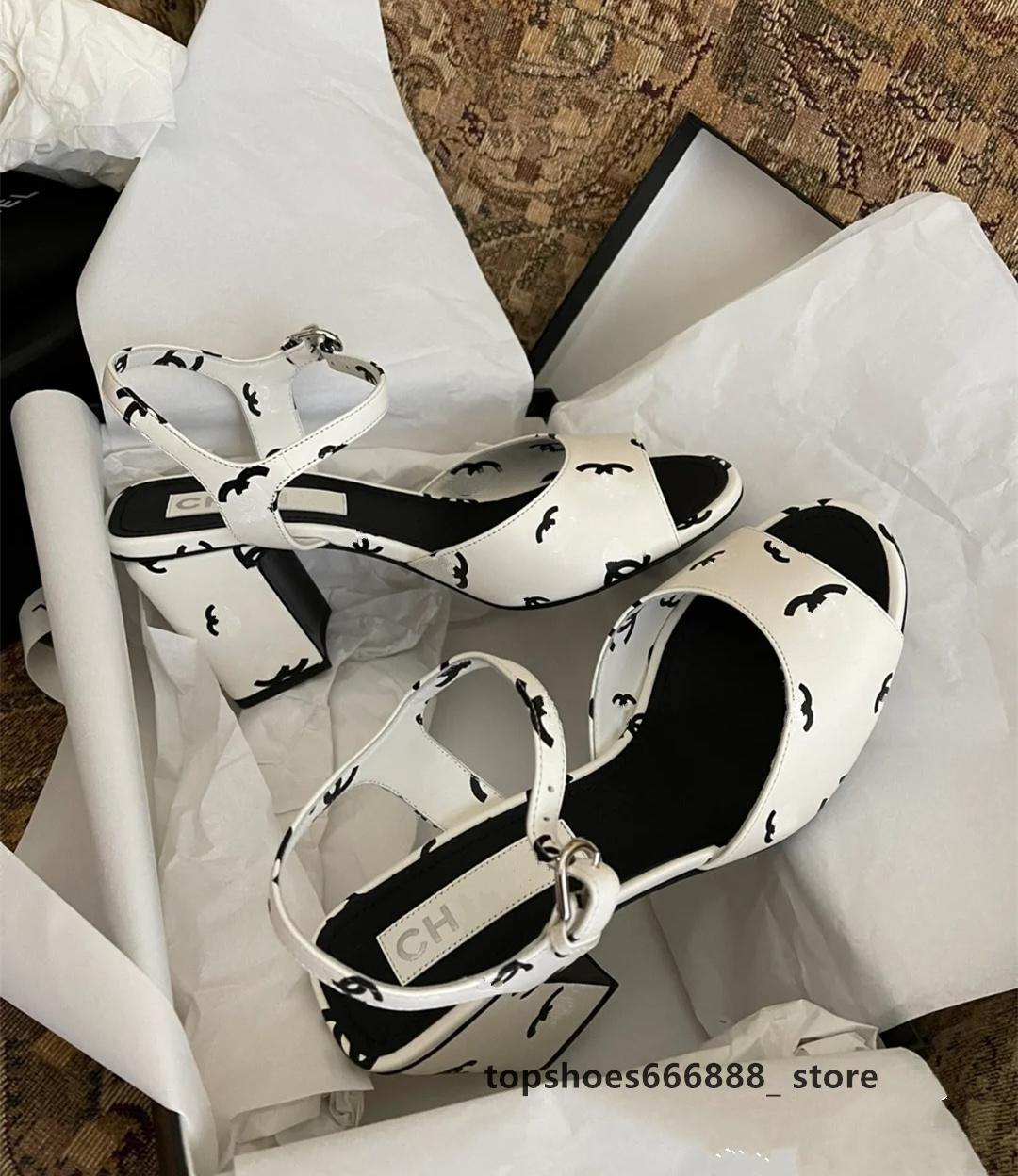 NEW 2023 Chunky High Heel Women's Sandals Platform Ankle Strap Buckle Sandals channel European Fashion Party Sandals Spring Summe Luxury designer Shoes 2c, B7 high quality 7cm
NEW 2023 Chunky High Heel Women's Sandals Platform Ankle Strap Buckle Sandals channel European Fashion Party Sandals Spring Summe Luxury designer Shoes 2c, B7 high quality 7cm
