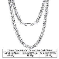 Wholesale S Sterg Sier Cuban k Chain Necklace For Mens 3.6 5 7mm Platinum Gold Plated Hip Hop Jewelry