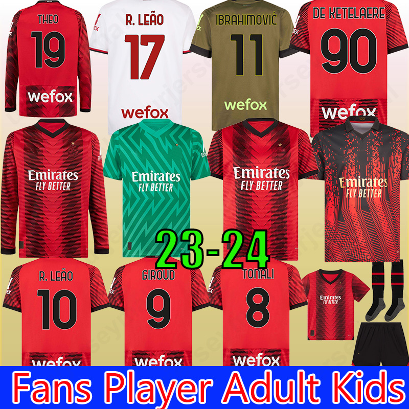 AC TOP soccer jerseys 23 24 milanS GIROUD DE KETELAERE Player Version Football Shirt R. LEAO TONALI THEO IBRAHIMOVIC ROMAGNOLI Long Sleeve men women kids Kit socks full, 23 24 home cl
AC TOP soccer jerseys 23 24 milanS GIROUD DE KETELAERE Player Version Football Shirt R. LEAO TONALI THEO IBRAHIMOVIC ROMAGNOLI Long Sleeve men women kids Kit socks full, 23 24 home cl