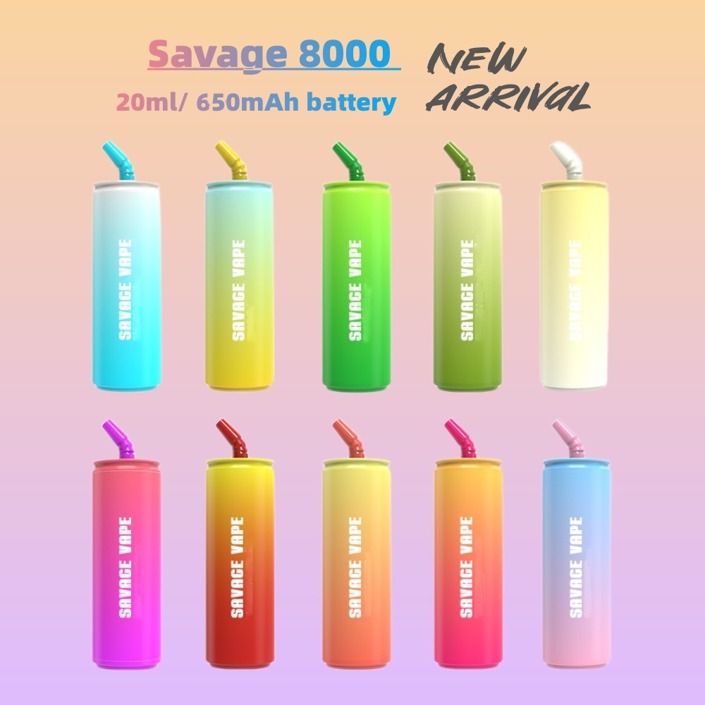 Electronic Cigarette SAVAGE Cola Bottle Puff 8000 20ml Prefilled Vape Disposable 650mAh Rechargeable Battery 50mg 5% Flavored Vapes Pen vs Max Cup Jam king bc5000