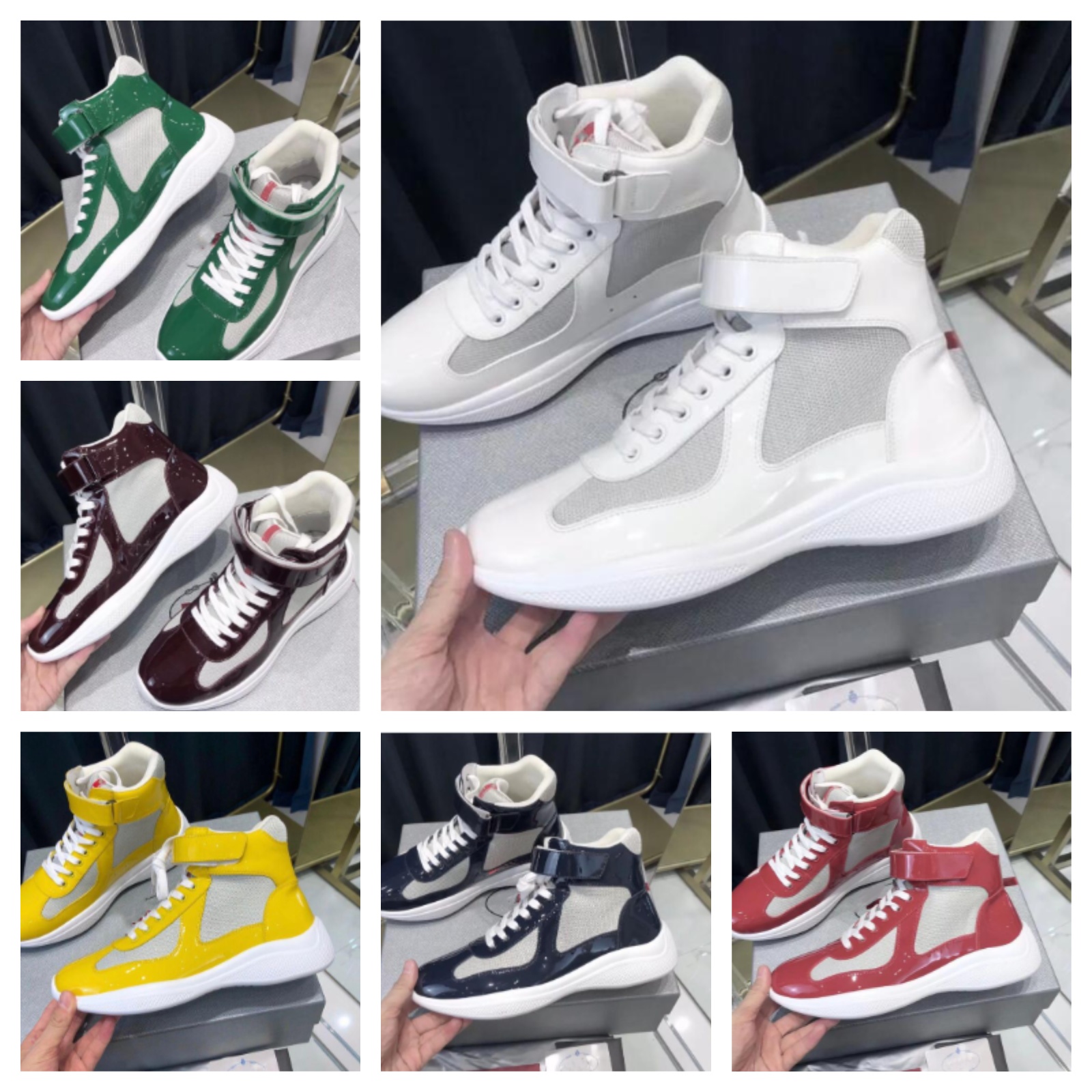 Designer Basketball Shoes High-top luxury brand Sneakers Mens Casual Walking Rubber Sole Mesh Patent Leather Americas Cup Outdoor Sports Trainers White Hiking Shoe
Designer Basketball Shoes High-top luxury brand Sneakers Mens Casual Walking Rubber Sole Mesh Patent Leather Americas Cup Outdoor Sports Trainers White Hiking Shoe