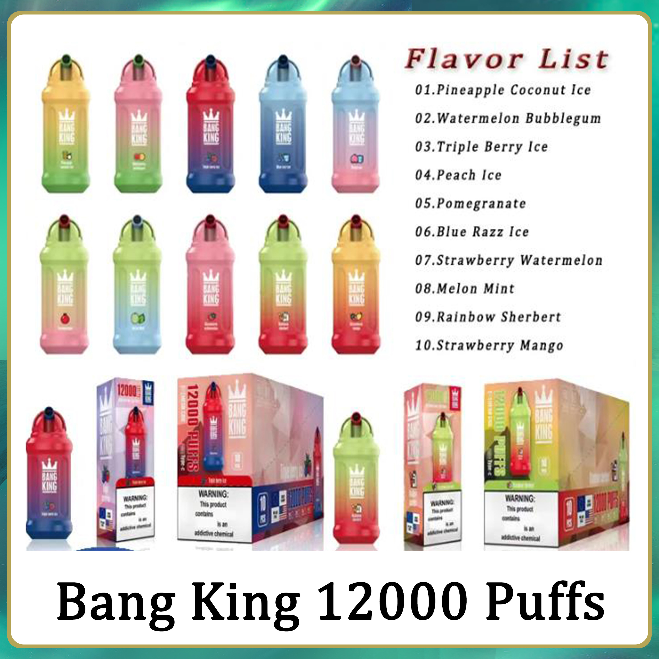 100% Original Bang King 12000 Puff 12000 Disposable Vapes Pen E Cigarette 0% 2% 3% 5% Vaporizer Recharge Mesh Coil Vape Pen Puffbars Bang Puff 12K 20Flavors
100% Original Bang King 12000 Puff 12000 Disposable Vapes Pen E Cigarette 0% 2% 3% 5% Vaporizer Recharge Mesh Coil Vape Pen Puffbars Bang Puff 12K 20Flavors