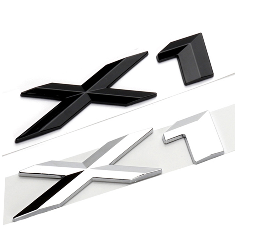 3D ABS Black Chrome Letters For Car Logo BMW X1 Stickers BMW X1 E84 F48 U11 Lettering Accessories