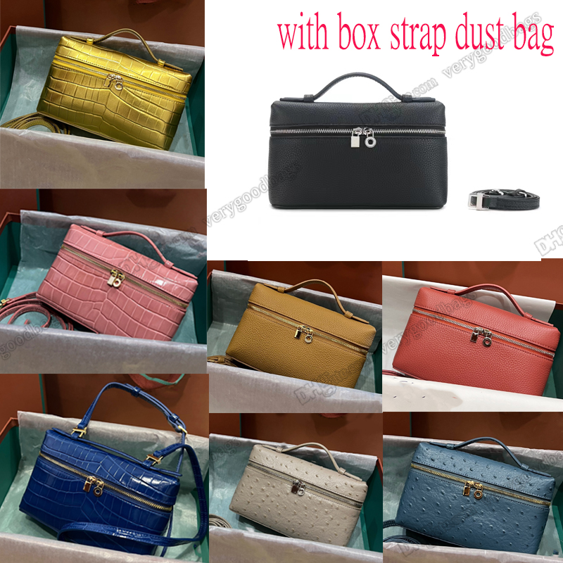 9A quality Womens Extra Pocket L19 19 shoulder bags Bento box Loro piana LP fashion genuine leather crocodile Ostrich pattern designer Two way zipper handbags
9A quality Womens Extra Pocket L19 19 shoulder bags Bento box Loro piana LP fashion genuine leather crocodile Ostrich pattern designer Two way zipper handbags