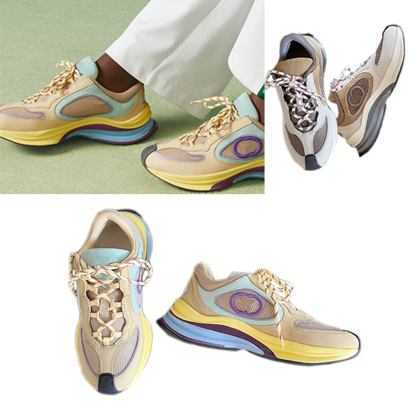 Womens RUN SNEAKER designer high-end brand Yellow suede embroidery Interlocking G shoe mens fashion Turquoise suede trim With original box Bi-color rubber sole
Womens RUN SNEAKER designer high-end brand Yellow suede embroidery Interlocking G shoe mens fashion Turquoise suede trim With original box Bi-color rubber sole