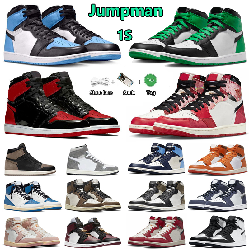 Jumpman 1 Spiders man basketball shoes 1s SpiderVerse Lucky Green StarFish TS Dark Mocha Lost Found Bred UNC Toe Patent men women trainers sports sneakers with box, Color#7
Jumpman 1 Spiders man basketball shoes 1s SpiderVerse Lucky Green StarFish TS Dark Mocha Lost Found Bred UNC Toe Patent men women trainers sports sneakers with box, Color#7
