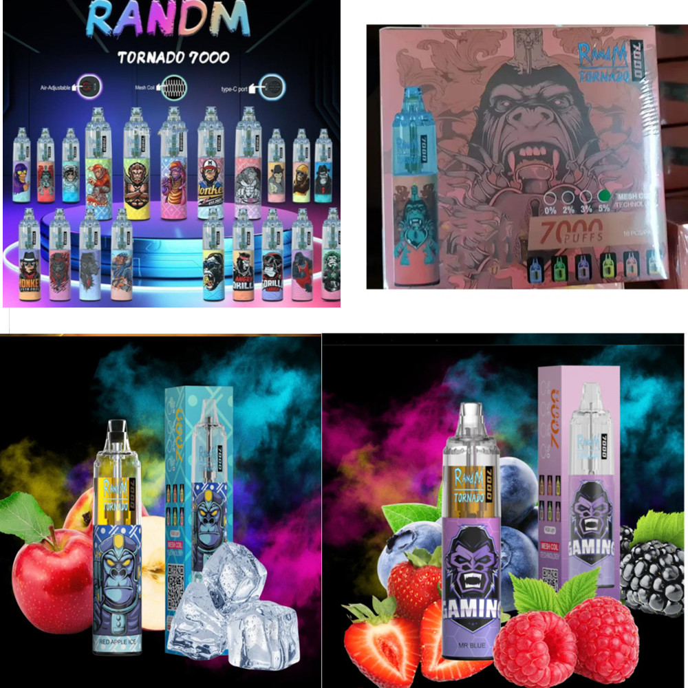 Original puff 7k RandM Tornado 7000 Puffs tornado 7000 Disposable Vape Pen Electronic Cigarettes 14ml Pod Mesh Coil 6 Glowing Colors Rechargeable Air-adjustable
Original puff 7k RandM Tornado 7000 Puffs tornado 7000 Disposable Vape Pen Electronic Cigarettes 14ml Pod Mesh Coil 6 Glowing Colors Rechargeable Air-adjustable