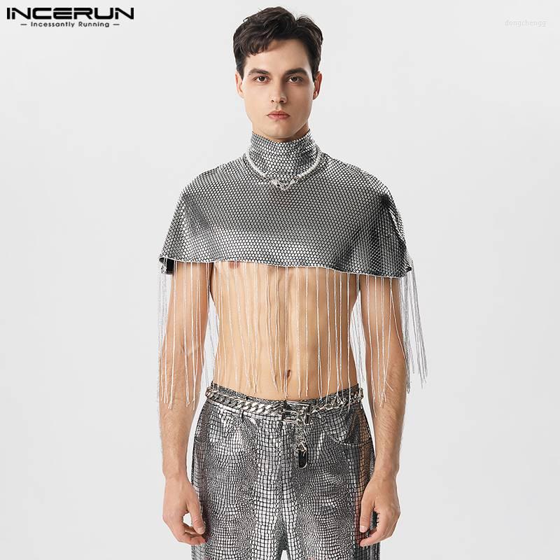 Men' T Shirts Handsome Well Fitting Tops INCERUN Tassel Design Flash Fabric T-shirts Sexy Stylish Male Cropped High Neck Camiseta -5XL, Silver
Men' T Shirts Handsome Well Fitting Tops INCERUN Tassel Design Flash Fabric T-shirts Sexy Stylish Male Cropped High Neck Camiseta -5XL, Silver