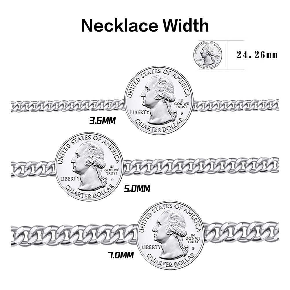 Wholesale S Sterg Sier Cuban k Chain Necklace For Mens 3.6 5 7mm Platinum Gold Plated Hip Hop Jewelry