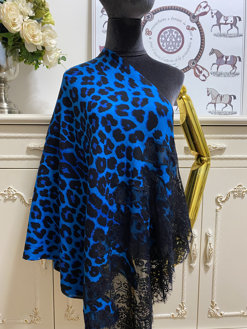 women's long scarf scarves lace cashmere material Patchwork print Leopard grain big size 210cm - 70cm