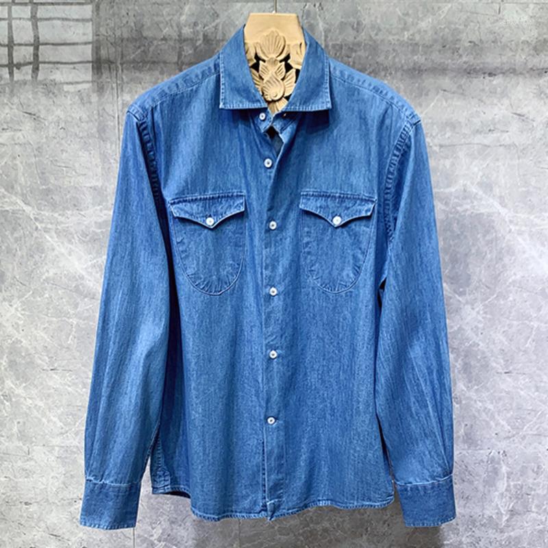Men's Casual Shirts Men Office Tuxedo Blue Shirt Denim Business Washed Long Sleeve High Quality Hairstylist Social Herren Hemd, Light blue
Men's Casual Shirts Men Office Tuxedo Blue Shirt Denim Business Washed Long Sleeve High Quality Hairstylist Social Herren Hemd, Light blue